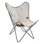 Buffalo Butterfly Chair - White and Black Cowhide