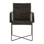 Buffalo Weave Chair - Grey - Leather with Metal