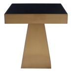 Carlox Side Table - Square - Black Glass with Gold Frame