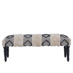 Cefena Bench - Moroccan - White and Black Fabric