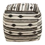 Cefena Pouffe - Square - Black and White Fabric
