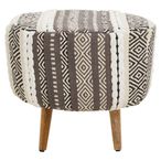 Cefena Footstool - Grey Fabric - Round