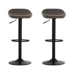 Dalston Barstool - Set of 2 - Ash Faux Leather with Low Back