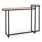 Cercle Console Table - 2 Tier - Oval - Smoked Mirrored