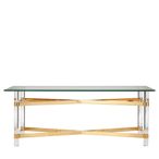 Clarence Coffee Table - Clear Glass with Gold Metal