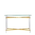Clarence Console Table - Clear Glass with Gold Metal