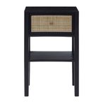 Corso Bedside Table - 1 Drawer - Black Wood and Rattan