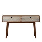 Costal Console Table - Dark Mango Wood - 2 Drawer