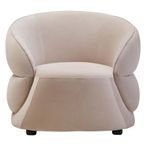 Darla Chair - Curved - Stone Velvet Fabric