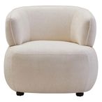 Dasha Chair - Curved - Ivory Chenille Fabric