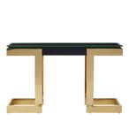 Deana Console Table - Clear Glass with Gold Metal