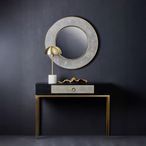 Deruta Console Table - Grey Faux Shagreen - 1 Drawer