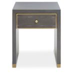 Deskey Bedside Table - 1 Drawer - Grey Faux Shagreen