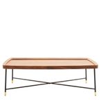 Doha Coffee Table - Walnut Effect with Cross Metal Legs