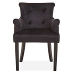 Doucet Chair - Black Velvet Fabric with Ring Back