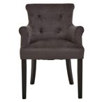 Doucet Chair - Grey Velvet Fabric with Ring Back