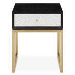 Dumas Bedside Table - 1 Drawer - Square - Black and White