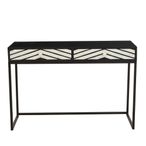 Fusion Console Table - 2 Drawer - Black and White Bone Inlay