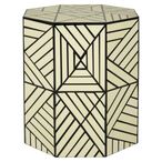 Hassa Side Table - Octagonal - Ivory and Black