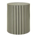 Hassa Side Table - Round - Ivory and Black