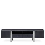 Genoa TV Unit - Storage - Fluted Grey High Gloss