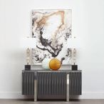 Genoa Sideboard - 4 Door - Medium - Fluted Grey High Gloss - 146cm