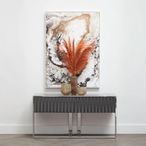 Genoa Console Table - Fluted Grey High Gloss