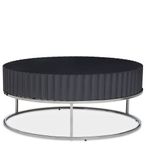 Genoa Coffee Table - Round - Fluted Grey High Gloss