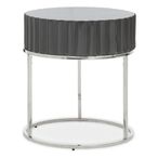 Genoa Side Table - Round - Grey High Gloss