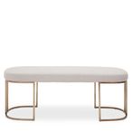 Gilden Bench - Curved - Grey Fabric with Gold Legs