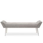 Gilden Bench - Grey Fabric with Silver Angular Legs