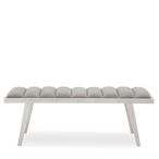 Gilden Bench - Grey Fabric with Silver Splayed Legs
