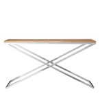 Holland Console Table - Oak and Silver Metal