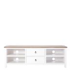 Hampstead TV Unit - 2 Drawer - White and Oak