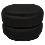 Hartford Pouffe - Oval - Black Velvet Fabric
