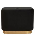 Hartford Pouffe - Black Velvet Fabric