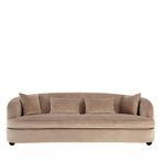 Fiji Sofa - 3 Seater - Grey Velvet Fabric