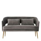 Hendricks Sofa - 2 Seater - Grey Velvet Fabric