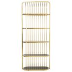 Horizon Bookcase - Cage - Black Glass with Gold Metal