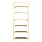 Horizon Open Shelving Unit - Black Glass with Gold Metal