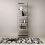 Horizon Bookcase - Black Glass with Silver Metal