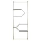 Horizon Open Shelving Unit - Black Glass with Silver Metal