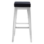 Horizon Barstool - Black Velvet Fabric with Silver Metal