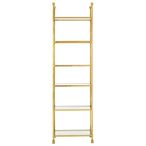 Horizon Open Shelving Unit - Clear Glass with Gold Metal