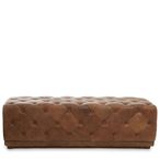 Hoxton Ottoman Bench - Vintage Brown Tufted Leather