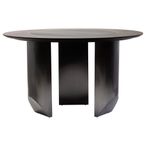 Imperia Dining Table - 4 Seater - 130cm - Round - Black Ceramic and Wood with Lazy Susan