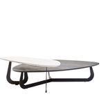 Imperia Coffee Table - 2 Tier - Triangular - Large - Grey Ceramic