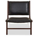 Inca Chair - Black Cow Leather with Teak Wood - Lounge