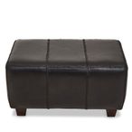 Inca Footstool - Black Leather