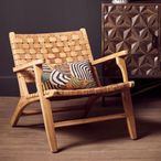 Inca Chair - Brown Leather with Teak Wood - Lounge